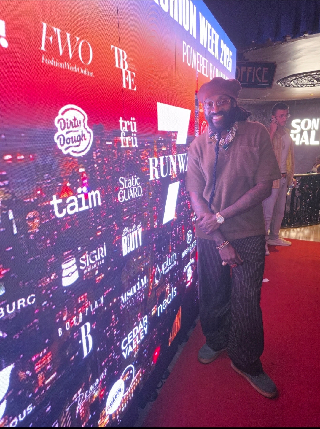 Tarrus Riley at Runway 7 during Fashion Week, captured during an industry access experience curated by Verum Lumen Society.